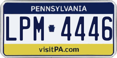 PA license plate LPM4446