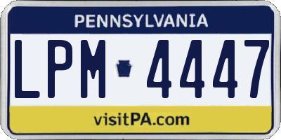 PA license plate LPM4447