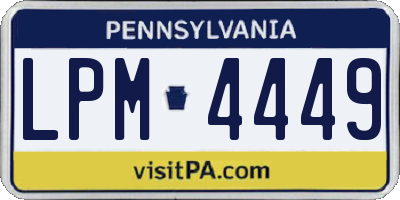 PA license plate LPM4449