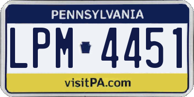 PA license plate LPM4451