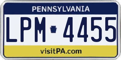 PA license plate LPM4455