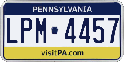 PA license plate LPM4457