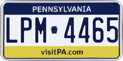 PA license plate LPM4465