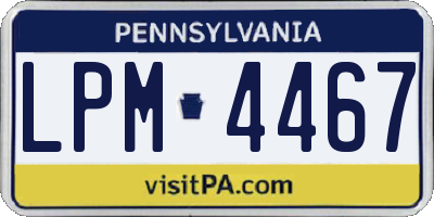 PA license plate LPM4467