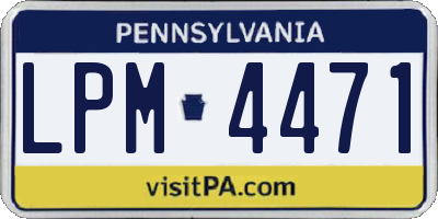 PA license plate LPM4471