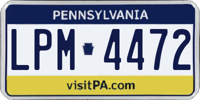 PA license plate LPM4472