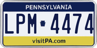 PA license plate LPM4474