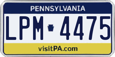 PA license plate LPM4475
