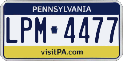 PA license plate LPM4477