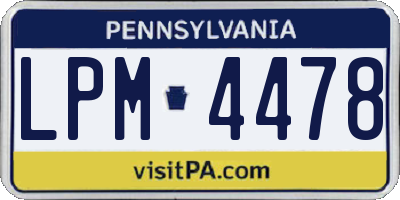 PA license plate LPM4478