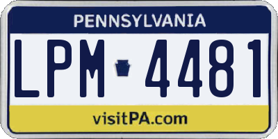 PA license plate LPM4481