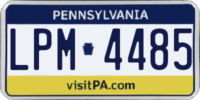 PA license plate LPM4485