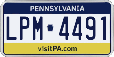 PA license plate LPM4491