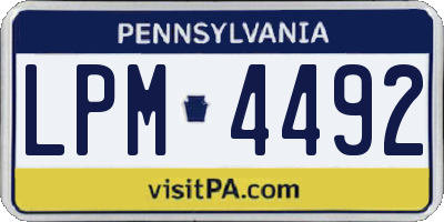 PA license plate LPM4492