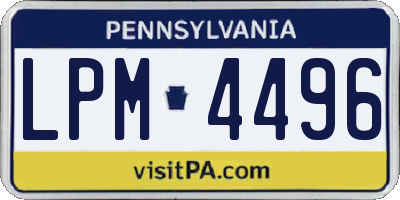 PA license plate LPM4496