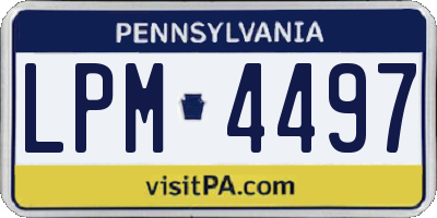 PA license plate LPM4497