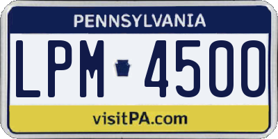PA license plate LPM4500