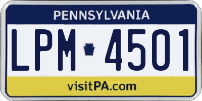 PA license plate LPM4501