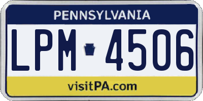 PA license plate LPM4506