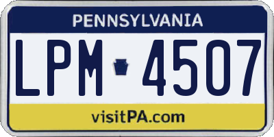 PA license plate LPM4507