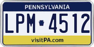 PA license plate LPM4512