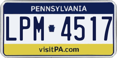 PA license plate LPM4517