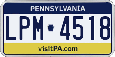 PA license plate LPM4518