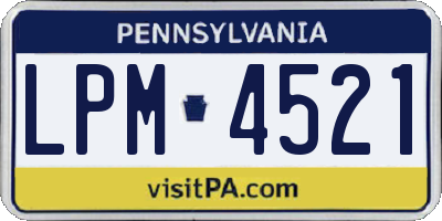 PA license plate LPM4521