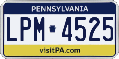 PA license plate LPM4525
