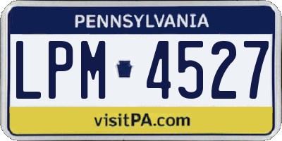 PA license plate LPM4527
