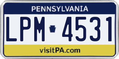 PA license plate LPM4531