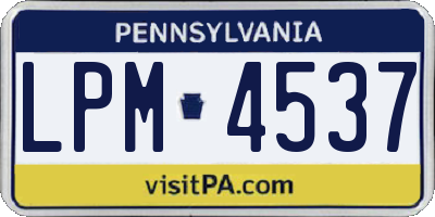 PA license plate LPM4537