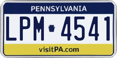 PA license plate LPM4541