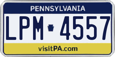 PA license plate LPM4557