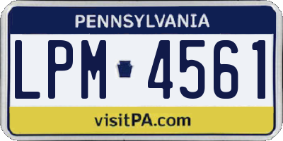 PA license plate LPM4561