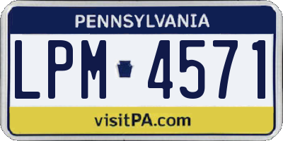 PA license plate LPM4571