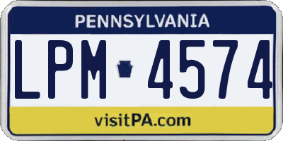 PA license plate LPM4574