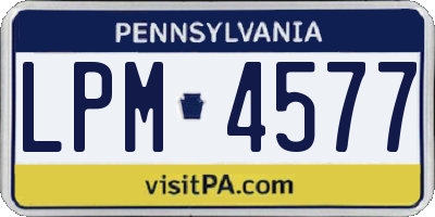 PA license plate LPM4577
