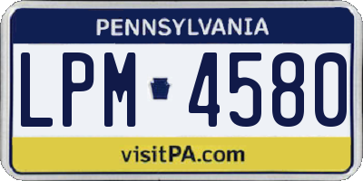 PA license plate LPM4580
