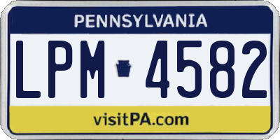 PA license plate LPM4582