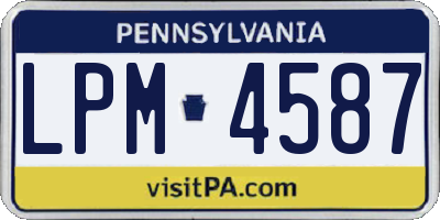 PA license plate LPM4587