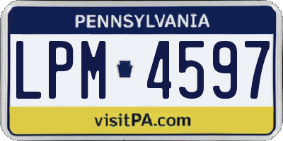 PA license plate LPM4597