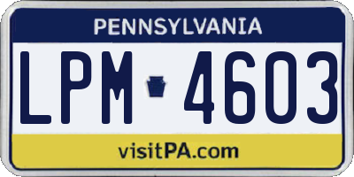PA license plate LPM4603