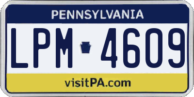PA license plate LPM4609
