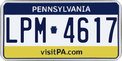 PA license plate LPM4617