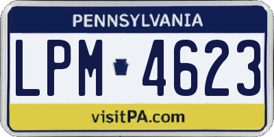 PA license plate LPM4623