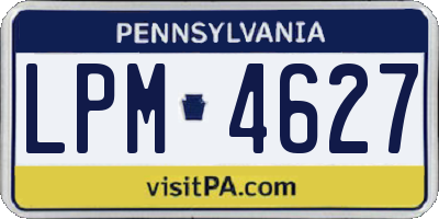 PA license plate LPM4627