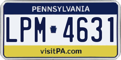 PA license plate LPM4631