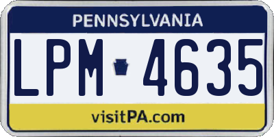 PA license plate LPM4635