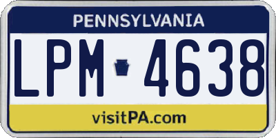 PA license plate LPM4638